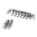 Wraparound Roller Stallbrygga Stränghållare Combo för LP Stil Elgitarr Ersättningsdelar Tillbehör (Silver)