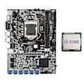 Miniatyrbillede 1 af 5: B75 Eth Mining Bundkort 12 Pcie Til Usb Med I3 2100 Cpu Lga1155 Msata Support 2xddr3 B75 Usb Btc