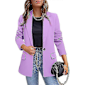 Miniatyrbilde 1 av 3: Dame Business Jakker Åpen Front Blazer Damer Casual Langermet Arbeidsklær Purple XXL