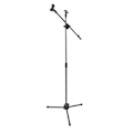 Miniatyrbillede 5 af 5: Mikrofonstativ Anti-slip Tripod Justerbar Højde Gulvmikrofonholder med Telefonklips til Performance Koncert Tale