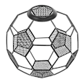 Miniatyrbillede 2 af 3: Moderne Lampeskærm Udhulet Lampeskærm Fodboldformet Lampeskærm Dekorativ Lampeskærm