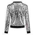 Miniatyrbillede 3 af 5: Dame Sequin Panel Flerfarvet Metallisk Jakke Green XL