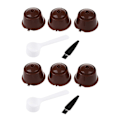 Miniatyrbild 1 av 5: 10-pack Återanvändbara Kaffe Kapslar Sked Borst Set för Dolce Gusto Bryggare Kaffe-färg