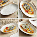 Miniatyrbilde 3 av 4: Serveringsfat Fisk Dampet Tallerken Keramisk Mattallerken Fisk Damping Tallerken Keramisk Middagstallerken