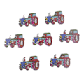 Miniatyrbilde 1 av 4: 50 stk DIY Treknapper Traktorer Trykt To Hull Fine Kanter Knapper for Sying Scrapbooking Håndmalte Sko og Hatter