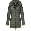 Miniatyrbillede 1 af 3: Dame Varm Hætte Dunjakke Casual Slim Frakke Puffer Jakke Dame Quiltet Letvægts Puffer Jakke - khaki Army Green 2XL