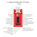 Miniatyrbild 3 av 5: Ft232rl Mini Usb Till Ttl Seriell Konverter Adapter Modul 3.3v 5.5v Ft232r Port Dtr Tx Vcc Gnd Pin(3p