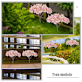 Miniatyrbilde 3 av 3: 8 stk. Miniatyr Gatetrær Modell Sandbord Landskap Kirsebærblomsttrær