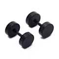 Miniatyrbillede 2 af 4: 1 par herre barbell rustfrit stål ørestikker øreringe sort 6mm