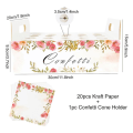 Miniatyrbillede 1 af 3: Bryllup Kraft Papir Bakke Konfetti Kegle Stand Boks Bakke Til Bryllupsdekoration Blomster Konfetti Kegler Rustik Bryllup Papirholder 20 hole tray set