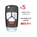 Miniatyrbilde 2 av 5: 5 stk Keydiy Nb27-4 Fjernkontroll Bilnøkkel Universal 4 Knapper For Stil For Kd900/-x2 Mini/ -max Prog