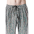 Miniatyrbillede 4 af 5: Natklub Metallisk Hologram Skinnende Bukser Party Bukser Multicolor 2XL