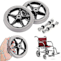 Miniatyrbillede 5 af 5: 2 stk. 6 tommer gummihjul udskiftning rullestol forhjul rollator walker anti-slip udskiftning hjul grå