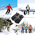 Miniatyrbilde 3 av 3: Ski Hansker i Lær Herre Vinter Touch Screen Pluss Fløyel Tykke Kjøre Motorsykkelhansker Gray Shape2