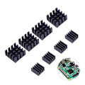 Miniatyrbillede 1 af 3: 8 stk. Sort Aluminium Køleplade Køler Kølesæt til Raspberry Pi 3, Pi 2, Pi Model B+