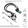 Miniatyrbillede 5 af 5: M.2 til Dual Port 2.5g Gigabit 2 Rj45 Porte 2500 Mbps 1000m B/m Key Slot, 2242 Størrelse