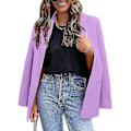 Miniatyrbillede 2 af 3: Dame Business Jakker Åben Front Blazer Casual Langærmet Arbejdstøj Purple XL