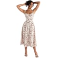 Miniatyrbillede 1 af 5: Dame Sommer Blomstret Rygløs Maxikjole Sexet Ærmeløs Lavt Skåret Kjole Bodycon Spaghetti Strop Lang Kjole, 40% Rabat Pink XS