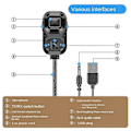 Pikkukuva 4 / 5: Auton Bluetooth-vastaanotin Aux Auto 3,5 mm Audio Bluetooth -sovitin Lähetin Bluetooth 5.1 Audio -sovitin