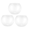 Miniatyrbillede 1 af 5: 3x Rund Kuglevase I Transparent Glas Akvarium