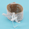 Miniatyrbillede 5 af 5: 24 stk. Servietring med blonde, spænde til bryllup, bord og stol, spænde af jute, servietring til bryllup