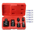 Miniatyrbilde 4 av 5: 6 stk. Reduksjonsadapter og Hylseadapter Pipenøkkel 1/4 1/2 3/8 3/4 Drive Skralle Breaker Drive Spenn