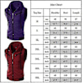 Miniatyrbilde 2 av 2: Herre Hette Full Glidelås Vest Tanktopper T-skjorte Sport Sommer Purple 2XL