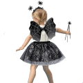 Miniatyrbild 1 av 5: Flickor Lila Fladdermus Maskerad Spider Web Häxa Barn Spindel Set Halloween Kostym A