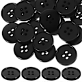 Pikkukuva 1 / 4: 100 kpl Nelireikäiset Klassiset Pyöreät Napit Käsityöasusteisiin Ompelutyökalut Hartsinapit Käsityöt Askartelu DIY Tarvikkeet (Musta, 18mm)