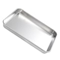 Miniatyrbilde 3 av 3: 1 stk. Rustfritt Stål Plate Rektangulær Brett Praktisk Brett med Flat Bunn (Sølv)