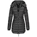 Miniatyrbillede 1 af 3: Dame Varm Hætte Dunjakke Casual Slim Frakke Puffer Jakke Dame Quiltet Letvægts Puffer Jakke - khaki Black M