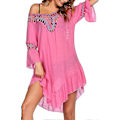Miniatyrbillede 5 af 5: Badedragt Cover Up Dame Badedragt Kjole Plus Size Sexet Bikini Strand Tunika Top Sommer A rose M