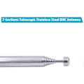 Miniatyrbillede 5 af 5: (2 Pak) Bnc Radioantenne med Bnc Han-stik Adapter Teleskopisk Rustfrit Stål Hf