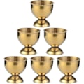 Miniatyrbild 1 av 2: 6 Äggställ i Rostfritt Stål Äggkopp Guld Ägghållare Äggbricka Äggbricka För Barn Påskägg