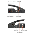 Miniatyrbilde 2 av 5: Nettverkskabelkrimper Rj45 Krimpeverktøy Kutter Stripper For Rj45 Cat7 Cat6 Cat5 Rj11 Rj12 Kontakt Cr