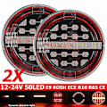 Miniatyrbillede 2 af 3: 2 stk. 5,3 tommer Rund LED Lastbil Trailer Lys Baglygte Bremse DRL Flow Blinklys Lampe Bil Skibe Va