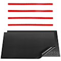 Miniatyrbild 1 av 5: 4 st Röda Ugnshylla Silikon Skydd + 2 st Non-Stick Ugnsmattor För Att Hålla Ugnen Ren A