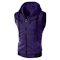 Miniatyrbilde 1 av 2: Herre Hette Full Glidelås Vest Tanktopper T-skjorte Sport Sommer Purple 2XL