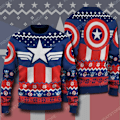 Miniatyrbilde 3 av 5: God Jul Stygg Genser Captain America Genser 3D-trykk Mønster Klær Topp 2024 Ny Høst Vinter Menn Kvinner Pullover style 1 4XL