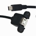 Pikkukuva 2 / 5: USB Type B USB-B Naaras Paneelikiinnityksellä Mini USB Urosadapterikaapeliin