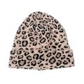 Miniatyrbild 1 av 4: Khakifärgad Leopard Dam Ullstickad Mössa Varm Stickad Mode Beanie för Höst Vinter