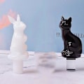 Miniatyrbilde 4 av 5: 4 stk. Rødvinsflaske Kork Crystal Epoxy Resin Form Krone Kork Silikonform (katt)