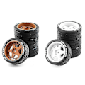 Miniatyrbilde 5 av 5: 4 stk. Gummi Dekk Hjul For Tt01 Tt01e Tt02 Tt02b Ta06 Xv01 -02 1/10 Rc Bil Oppgraderingsdeler Tilbehør