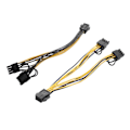 Miniatyrbillede 3 af 5: 10 stk. 6-pin til dobbelt PCIe 8-pin (6+2) billedkort PCI Express strømadapter GPU VGA Y-splitter forlænger