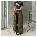 Miniatyrbillede 1 af 3: Y2k Streetwear Overalls Dame Casual Retro Løse Brede Ben style1 M