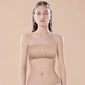 Miniatyrbillede 3 af 4: 3 pakker stropløse BH'er til kvinder, dame bandeau BH, polstret sømløs crop BH blød komfort trådløs Bralette Beige XL