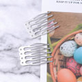 Miniatyrbillede 2 af 4: 50 stk. DIY Hårkamme Simple Tuck Comb Mode Fem Tænder Kamme Håndlavede Hårtilbehør til Kvinder Piger Damer (Sølv)