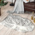 Miniatyrbillede 2 af 5: Tflycqluxury Blød Falsk Fåreskind Stolebetræk Siddepude Plys Pels Gulvtæpper Til Soveværelse, 60 cm X 90 cm, Hvid