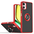 Pikkukuva 1 / 5: Samsung Galaxy A06 -puhelimen kuori, jossa sormuspidike ja jalusta, TPU+akryylipuhelinkotelo - Musta Red Galaxy A06
