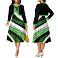 Miniatyrbild 2 av 3: Ärmlös väst liten doftkappa tvådelad set moderiktig elegant digitaltryckt kjolset green S